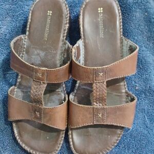 Naturalizer Brown Leather Sandals